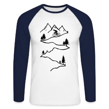 VTT vtt VTT descente en vélo de descente - T-shirt baseball manches longues Homme - blanc/marine - Devant - Nik (191cm)