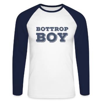 Bottrop boy - Unisex Long Sleeve Baseball T-Shirt - white/navy - Front - Nik (191cm)
