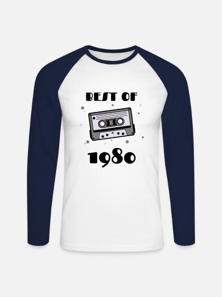BEST OF 1980 - Unisex Baseballshirt langarm - Weiß/Navy