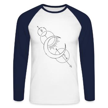Abstract moon - Unisex Long Sleeve Baseball T-Shirt - white/navy - Front - Nik (191cm)