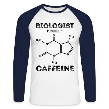 Biologiste définition biologie science berceau - T-shirt baseball manches longues Homme - blanc/marine - Devant - Nik (191cm)