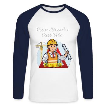 Civil engineer - Unisex Long Sleeve Baseball T-Shirt - white/navy - Front - Nik (191cm)