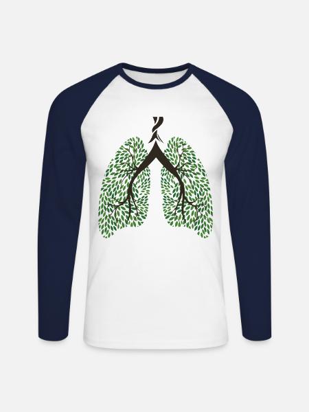 Sund lunge - Langærmet herre-baseballshirt - hvid/marineblå
