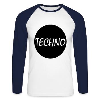 New Magic Techno Design Gift - Unisex Long Sleeve Baseball T-Shirt - white/navy - Front - Nik (191cm)
