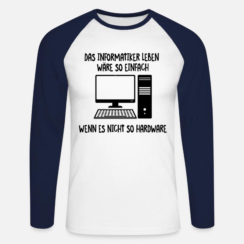 Informatiker Leben - Unisex Baseballshirt langarm - Weiß/Navy