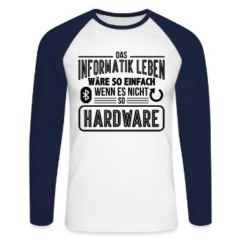Informatiker - Unisex Baseballshirt langarm - Weiß/Navy - Vorne - Nik (191cm)