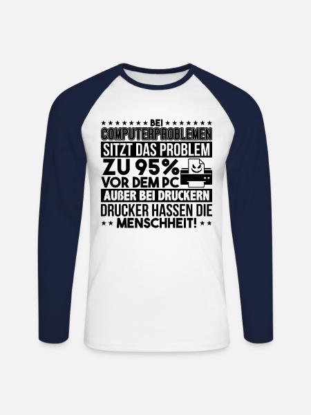 Computerprobleme Informatiker - Unisex Baseballshirt langarm - Weiß/Navy