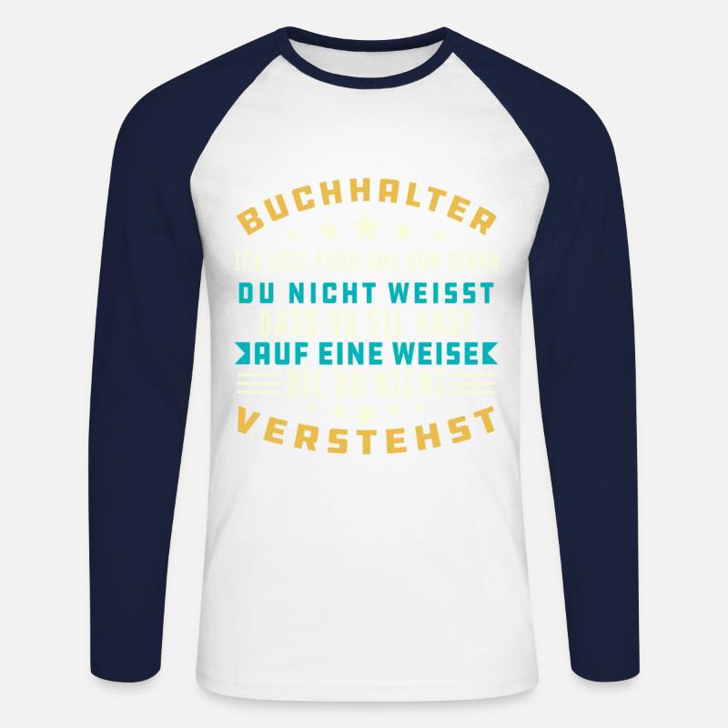 Buchhalter Buchhalter Buchhaltung - Unisex Baseballshirt langarm - Weiß/Navy