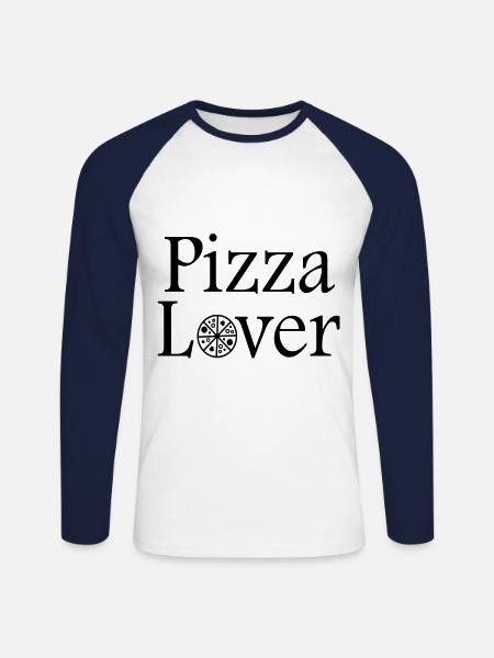 Pizza lover - Unisex Long Sleeve Baseball T-Shirt - white/navy