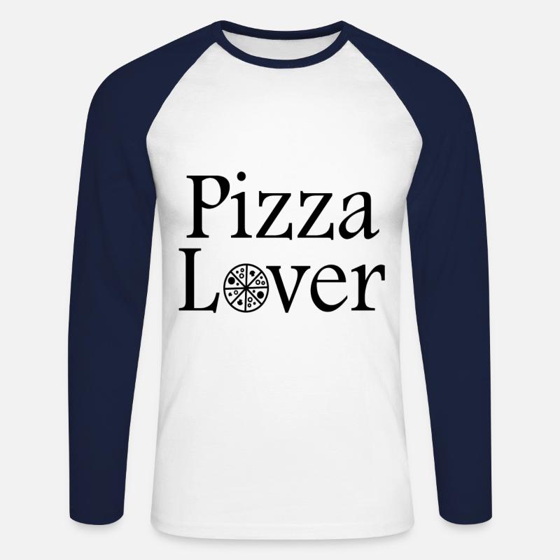 Pizza Lover - Unisex Baseballshirt langarm - Weiß/Navy