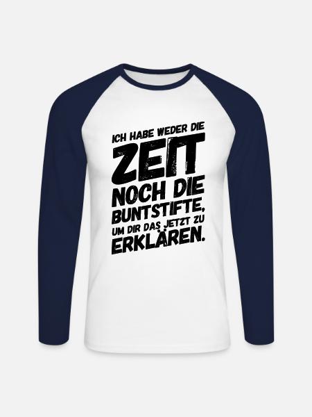 Bürohumor Buntstifte Erklären Sprüche - Unisex Baseballshirt langarm - Weiß/Navy