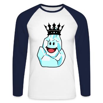 König Winter Krone Fantasy Märchen Fabel Frost - Unisex Baseballshirt langarm - Weiß/Navy - Vorne - Nik (191cm)