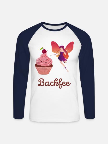 Backfee Bäckerin Backstube Kuchen Cupcake Muffin F - Unisex Baseballshirt langarm - Weiß/Navy