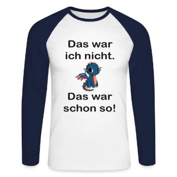 Ich bin Unschuldig - Unisex Baseballshirt langarm - Weiß/Navy - Vorne - Nik (191cm)
