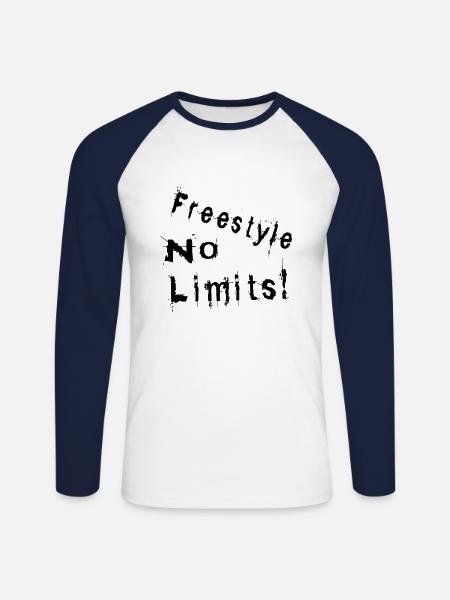 Freestyle No limits - Unisex Long Sleeve Baseball T-Shirt - white/navy