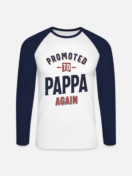 Promosso di nuovo in Pappa | Padre nonno - Maglia da baseball a manica lunga da uomo - bianco/navy