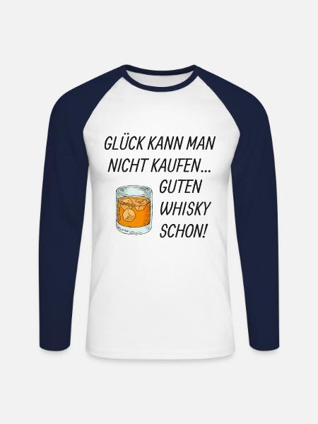 Whisky Saying - Unisex Long Sleeve Baseball T-Shirt - white/navy