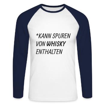 Whisky Proverbe - T-shirt baseball manches longues Homme - blanc/marine - Devant - Nik (191cm)