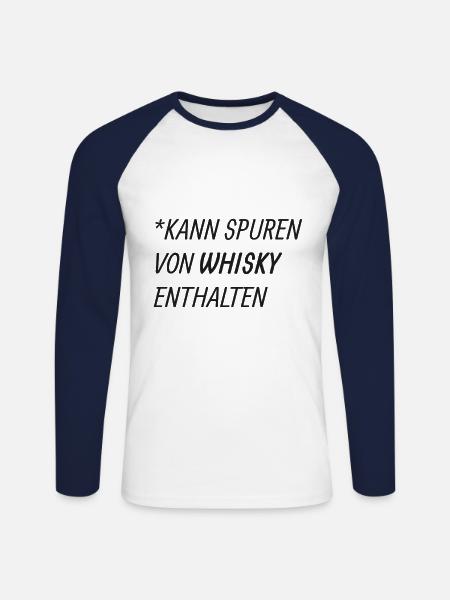 Whisky Spruch - Unisex Baseballshirt langarm - Weiß/Navy