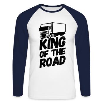 Truck Driver Truck Lorry King II - Unisex Long Sleeve Baseball T-Shirt - white/navy - Front - Nik (191cm)