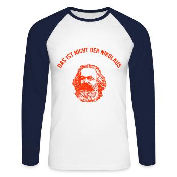 Das ist nicht der Nikolaus Weihnachtsmann Marx - Unisex Baseballshirt langarm - Weiß/Navy - Vorne - Nik (191cm)