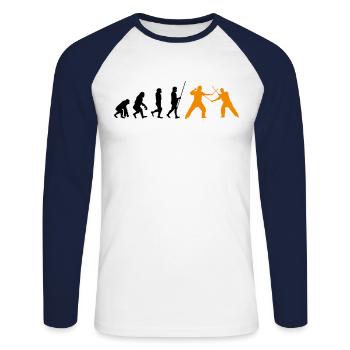 Escrima Filipino Martial Art Martial Arts - Unisex Long Sleeve Baseball T-Shirt - white/navy - Front - Nik (191cm)