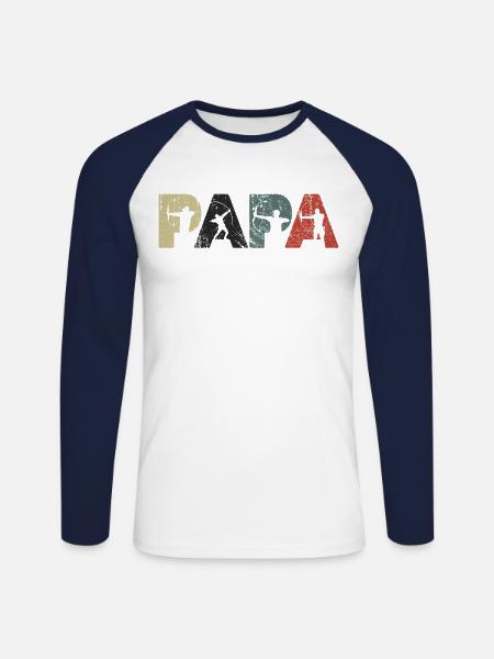 Archers Papa Archery Archery Fatherert - Unisex Long Sleeve Baseball T-Shirt - white/navy