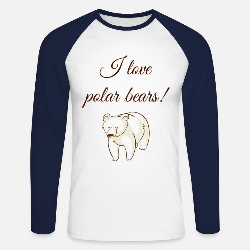 Eisbär Eisbären - Unisex Baseballshirt langarm - Weiß/Navy