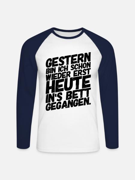 Lustige Sprüche Feiern Party - Unisex Baseballshirt langarm - Weiß/Navy