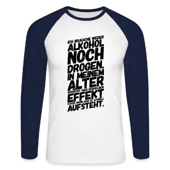 Lustige Sprüche Humor Rentner - Unisex Baseballshirt langarm - Weiß/Navy - Vorne - Nik (191cm)