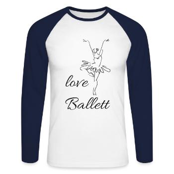 ballet - Unisex Long Sleeve Baseball T-Shirt - white/navy - Front - Nik (191cm)
