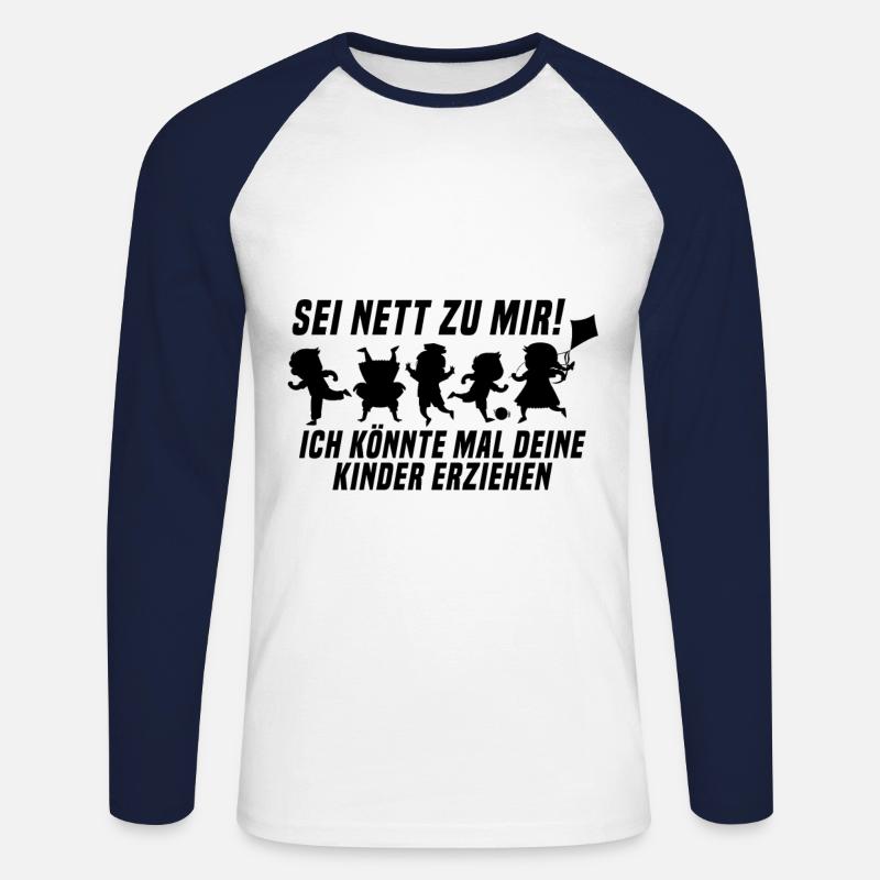 Kindergärtner im Einsatz - Unisex Baseballshirt langarm - Weiß/Navy