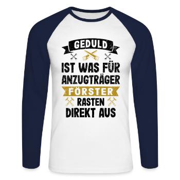 Lustiges Förster Rasten Direkt Aus Forstwirt Forst - Unisex Baseballshirt langarm - Weiß/Navy - Vorne - Nik (191cm)
