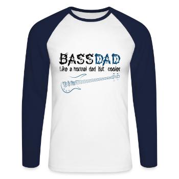 Bass Gitarist Papa - Unisex Baseballshirt langarm - Weiß/Navy - Vorne - Nik (191cm)