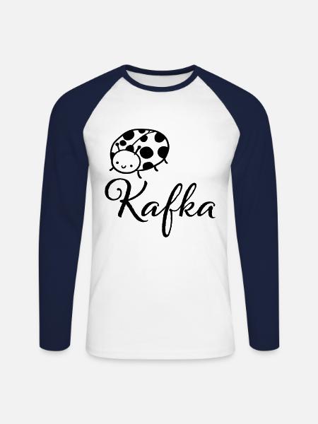 KAFKAESK Franz Kafka Samsa-geschenk - Mannen baseballshirt lange mouw - wit/navy