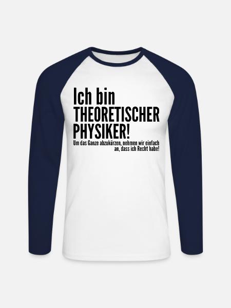 theoretischer Physiker - Unisex Baseballshirt langarm - Weiß/Navy
