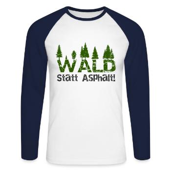 Umweltschutz - Unisex Baseballshirt langarm - Weiß/Navy - Vorne - Nik (191cm)