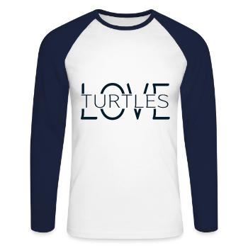 Turtles - Unisex Long Sleeve Baseball T-Shirt - white/navy - Front - Nik (191cm)