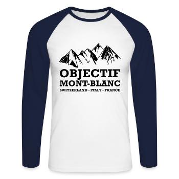 MONT BLANC - SUISSE ITALIE FRANCEMONT - T-shirt baseball manches longues Homme - blanc/marine - Devant - Nik (191cm)