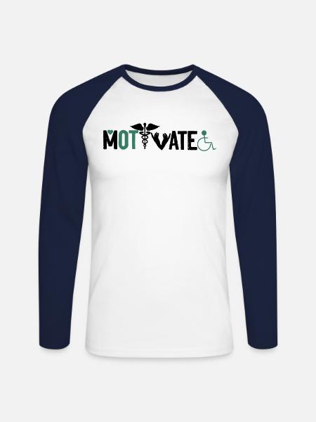 Occupational therapist Motivate - Unisex Long Sleeve Baseball T-Shirt - white/navy