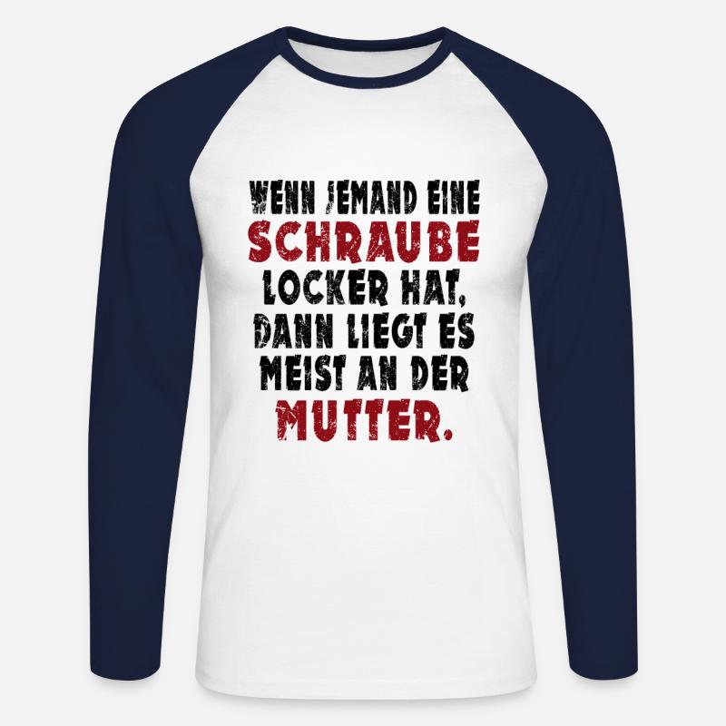 Schraube locker - Unisex Baseballshirt langarm - Weiß/Navy