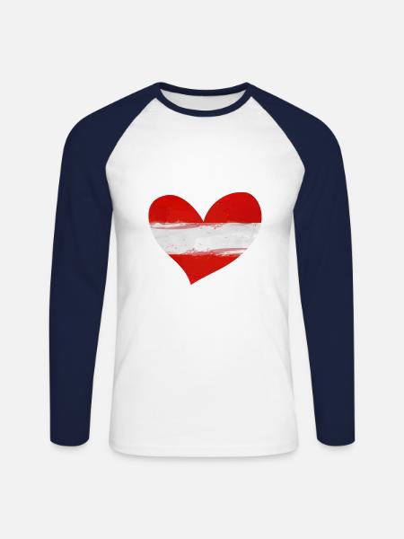 Austria - Unisex Long Sleeve Baseball T-Shirt - white/navy