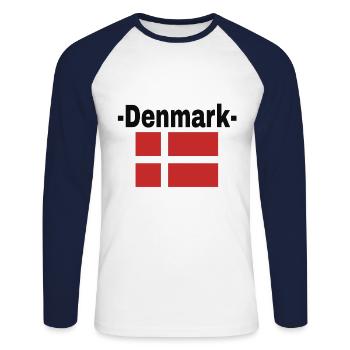 Danemark - T-shirt baseball manches longues Homme - blanc/marine - Devant - Nik (191cm)
