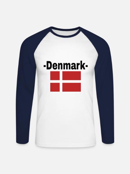 Danemark - T-shirt baseball manches longues Homme - blanc/marine