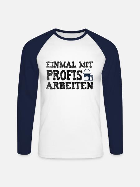 Profis Maler - Unisex Baseballshirt langarm - Weiß/Navy