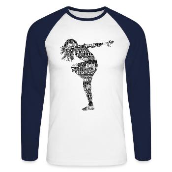 hiphop dancer - Unisex Long Sleeve Baseball T-Shirt - white/navy - Front - Nik (191cm)