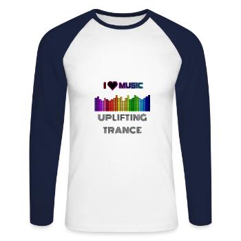 Uplifting trance - music - trance - Unisex Long Sleeve Baseball T-Shirt - white/navy - Front - Nik (191cm)