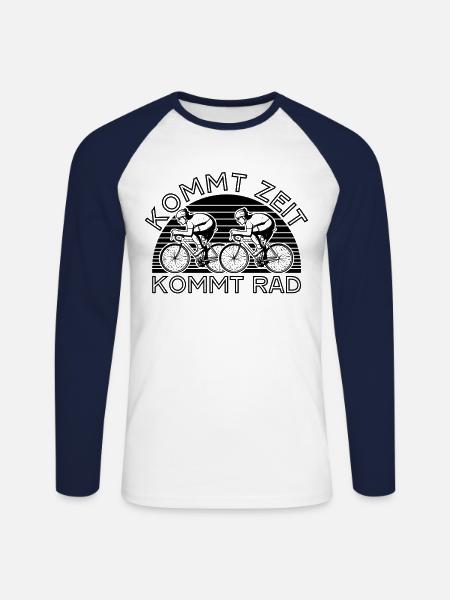 Radfahren Spruch - Unisex Baseballshirt langarm - Weiß/Navy