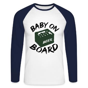 Beer on board - Unisex Long Sleeve Baseball T-Shirt - white/navy - Front - Nik (191cm)