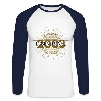 Legend since 2003 Sun and happiness finally 18 - Unisex Long Sleeve Baseball T-Shirt - white/navy - Front - Nik (191cm)